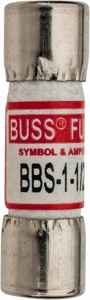 Cooper Bussmann - 600 VAC, 1.5 Amp, Fast-Acting General Purpose Fuse - Fuse Holder Mount, 1-3/8" OAL, 10 at AC kA Rating, 13/32" Diam - Makers Industrial Supply