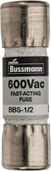 Cooper Bussmann - 600 VAC, 0.5 Amp, Fast-Acting General Purpose Fuse - Fuse Holder Mount, 1-3/8" OAL, 10 at AC kA Rating, 13/32" Diam - Makers Industrial Supply