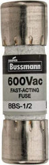 Cooper Bussmann - 600 VAC, 0.5 Amp, Fast-Acting General Purpose Fuse - Fuse Holder Mount, 1-3/8" OAL, 10 at AC kA Rating, 13/32" Diam - Makers Industrial Supply