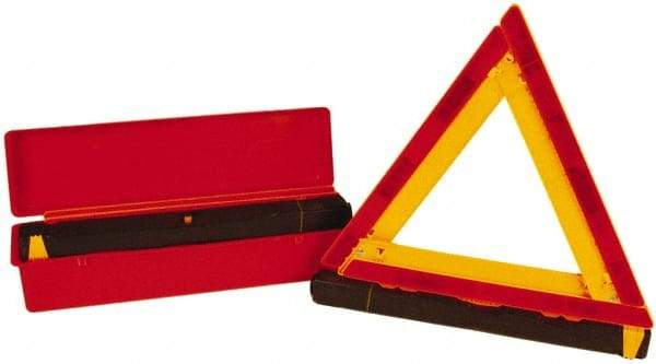 NMC - 3 Piece, Emergency Warning Triangle Safety Kit - Three Reflective Triangles in Plastic Carrying Case - Makers Industrial Supply