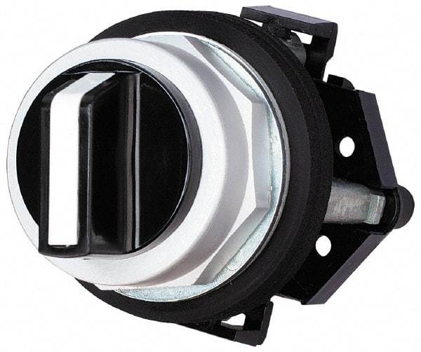 Eaton Cutler-Hammer - 30-1/2mm Mount Hole, 3 Position, Knob Operated, Selector Switch Only - Black, Momentary (MO) - Maintained (MA) - Maintained (MA), Nonilluminated, Oil and Watertight - Makers Industrial Supply