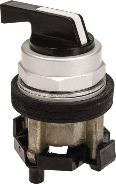 Eaton Cutler-Hammer - 30-1/2mm Mount Hole, 3 Position, Lever Operated, Selector Switch Only - Black, Maintained (MA) - Maintained (MA) - Maintained (MA), Nonilluminated, Oil and Watertight - Makers Industrial Supply