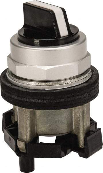 Eaton Cutler-Hammer - 30-1/2mm Mount Hole, 2 Position, Knob Operated, Selector Switch Only - Black, Maintained (MA) - Momentary (MO), Nonilluminated, Oil and Watertight - Makers Industrial Supply