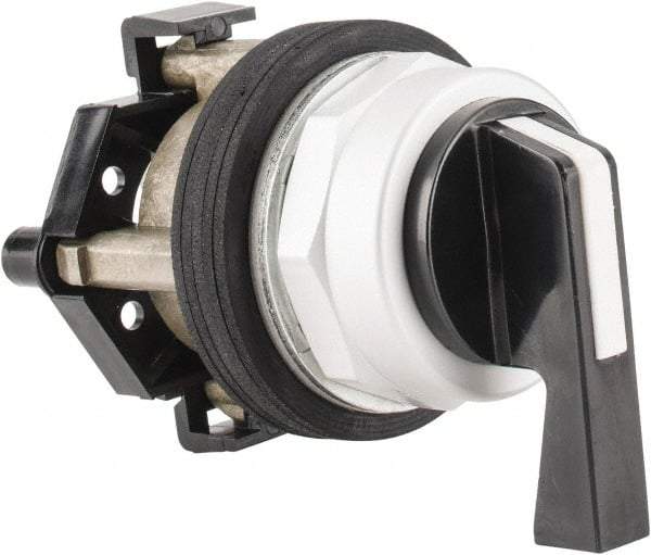 Eaton Cutler-Hammer - 30-1/2mm Mount Hole, 3 Position, Lever Operated, Selector Switch Only - Black, Maintained (MA) - Maintained (MA) - Momentary (MO), Nonilluminated, Oil and Watertight - Makers Industrial Supply