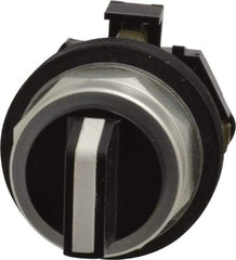 Eaton Cutler-Hammer - 30-1/2mm Mount Hole, 3 Position, Knob Operated, Selector Switch Only - Black, Momentary (MO) - Maintained (MA) - Momentary (MO), Nonilluminated, Oil and Watertight - Makers Industrial Supply