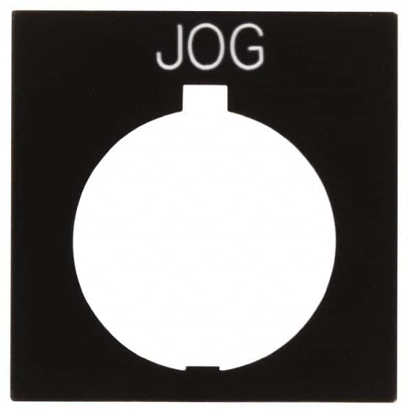 Eaton Cutler-Hammer - Square, Legend Plate - Jog - Black Background, 30-1/2mm Hole Diameter, 1.77 Inch Square - Makers Industrial Supply