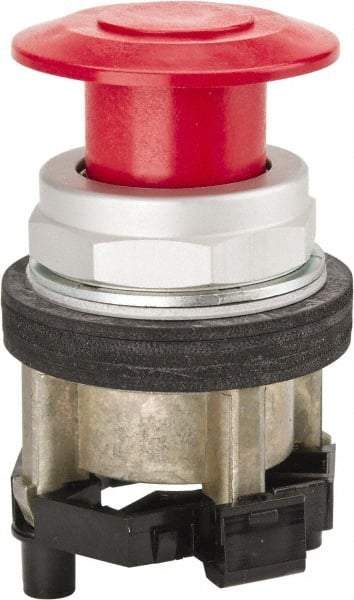 Eaton Cutler-Hammer - 30-1/2mm Mount Hole, Extended Mushroom Head, Pushbutton Switch Only - Round, Red Pushbutton, Nonilluminated, Maintained (MA), Corrosion Resistant, Oiltight and Watertight - Makers Industrial Supply