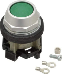 Eaton Cutler-Hammer - 30-1/2mm Mount Hole, Flush, Pushbutton Switch Only - Round, Green Pushbutton, Nonilluminated, Momentary (MO), Corrosion Resistant, Oiltight and Watertight - Makers Industrial Supply