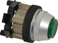 Eaton Cutler-Hammer - 30-1/2mm Mount Hole, Extended Straight, Pushbutton Switch Only - Round, Green Pushbutton, Nonilluminated, Momentary (MO), Corrosion Resistant, Oiltight and Watertight - Makers Industrial Supply