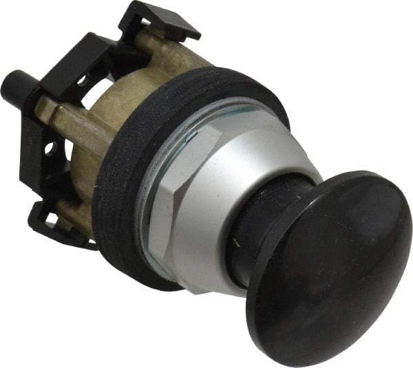 Eaton Cutler-Hammer - 30.5mm Mount Hole, 3035mm Extended Mushroom Head, Pushbutton Switch Only - Round, Black Pushbutton, Nonilluminated, Momentary (MO), Corrosion Resistant, Oiltight & Watertight - Makers Industrial Supply