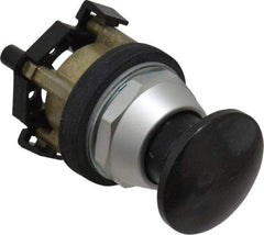 Eaton Cutler-Hammer - 30.5mm Mount Hole, 3035mm Extended Mushroom Head, Pushbutton Switch Only - Round, Black Pushbutton, Nonilluminated, Momentary (MO), Corrosion Resistant, Oiltight & Watertight - Makers Industrial Supply