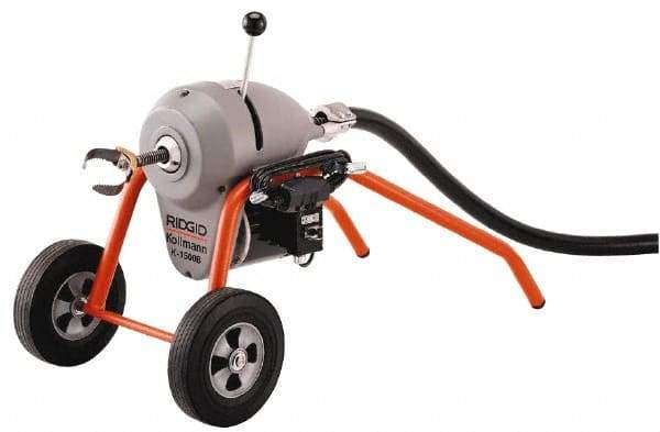 Ridgid - Electric Battery Drain Cleaning Machine - For 3" to 8" Pipe, 200' Cable, 710 Max RPM - Makers Industrial Supply