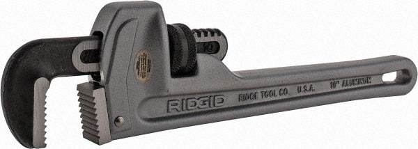 Ridgid - 10" Aluminum Straight Pipe Wrench - 1-1/2" Pipe Capacity - Makers Industrial Supply