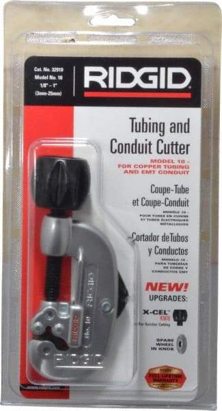 Ridgid - 1/8" to 1" Pipe Capacity, Screw Feed Tubing Cutter - Cuts Copper, Aluminum, Brass - Makers Industrial Supply