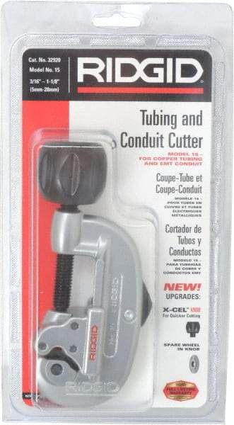 Ridgid - 3/16" to 1-1/8" Pipe Capacity, Screw Feed Tubing Cutter - Cuts Copper, Aluminum, Brass - Makers Industrial Supply