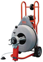 Ridgid - Electric Battery Drain Cleaning Machine - For 3" to 8" Pipe, 100' Cable, 200 Max RPM - Makers Industrial Supply