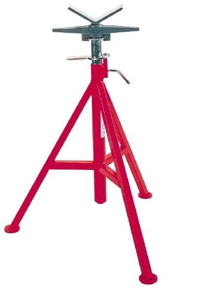 Ridgid - 12" Pipe Capacity, Adjustable Pipe Stand with V-Head - 20" to 38" High, 2,500 Lb Capacity - Makers Industrial Supply