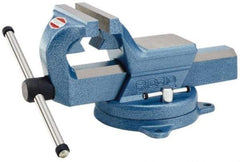 Ridgid - 5" Jaw Width x 7-1/2" Jaw Opening Capacity, 3-5/8" Throat Depth, Bench & Pipe Combination Vise - 0, 1/2 to 3-1/2" Pipe Capacity, Swivel Base, Bolt Down Attachment, Steel - Makers Industrial Supply