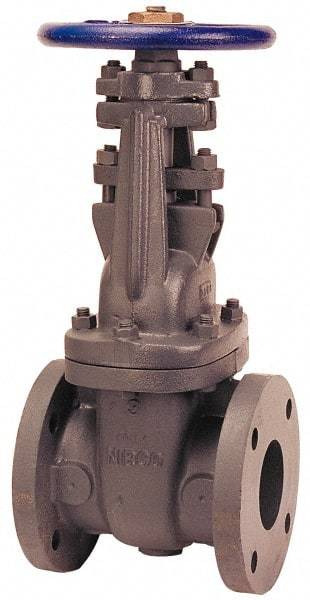 NIBCO - 8" Pipe, Class 125, Flanged Iron Solid Wedge OS & Y Gate Valve with By-Pass - 200 WOG, 125 WSP, Bolted Bonnet - Makers Industrial Supply