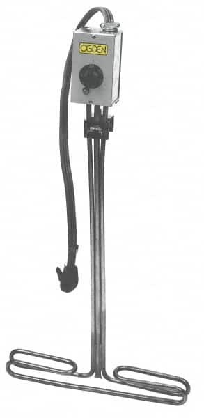 Made in USA - 120 Volt, 1 Phase, 1,500 Watt, T Type Sink Sanitizer Heater - 26" Leg Length - Makers Industrial Supply