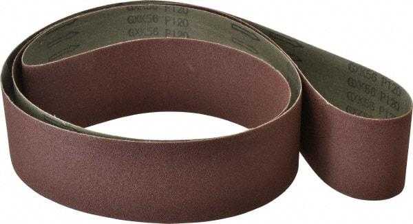 Tru-Maxx - 3" Wide x 90" OAL, 120 Grit, Aluminum Oxide Abrasive Belt - Aluminum Oxide, Fine, Coated, X Weighted Cloth Backing, Series VAC228 - Makers Industrial Supply