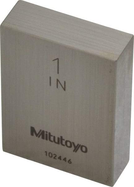 Mitutoyo - 1" Rectangular Steel Gage Block - Accuracy Grade AS-1, Includes Certificate of Inspection - Makers Industrial Supply