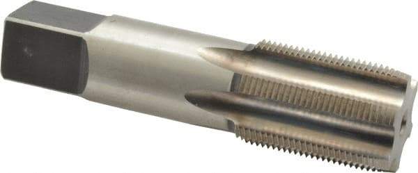 Made in USA - 1-1/16 - 18 UNEF 6 Flute Bright Finish High Speed Steel Straight Flute Standard Hand Tap - Plug, Right Hand Thread, 4" OAL, H4 Limit, Oversize - Exact Industrial Supply