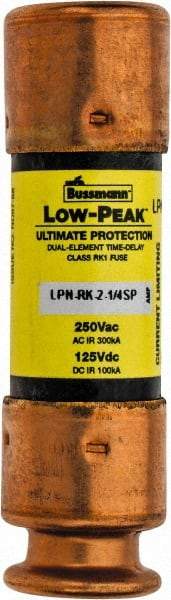 Cooper Bussmann - 125 VDC, 250 VAC, 2.25 Amp, Time Delay General Purpose Fuse - Fuse Holder Mount, 50.8mm OAL, 100 at DC, 300 at AC (RMS) kA Rating, 9/16" Diam - Makers Industrial Supply