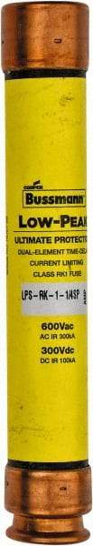 Cooper Bussmann - 300 VDC, 600 VAC, 1.25 Amp, Time Delay General Purpose Fuse - Fuse Holder Mount, 127mm OAL, 100 at DC, 300 at AC (RMS) kA Rating, 13/16" Diam - Makers Industrial Supply