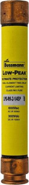 Cooper Bussmann - 300 VDC, 600 VAC, 2.25 Amp, Time Delay General Purpose Fuse - Fuse Holder Mount, 127mm OAL, 100 at DC, 300 at AC (RMS) kA Rating, 13/16" Diam - Makers Industrial Supply