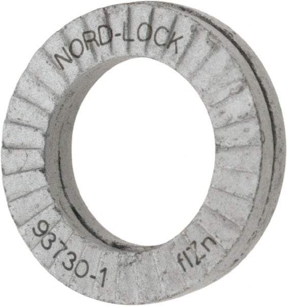 Nord-Lock - 5/16", 0.534" OD, Zinc Flake, Steel Wedge Lock Washer - Grade 2, 0.336 to 0.344" ID - Makers Industrial Supply