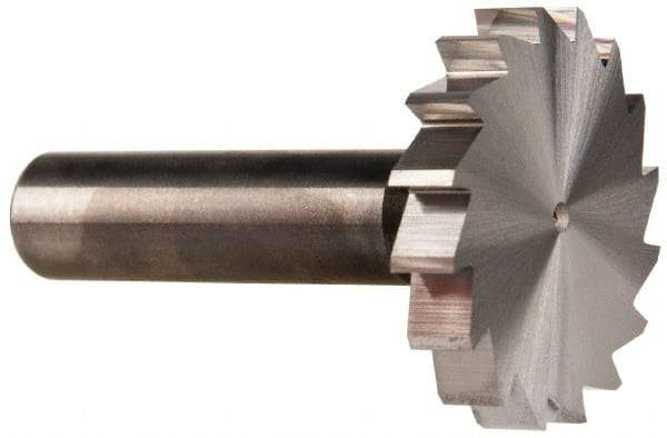 Made in USA - 1-1/2" Diam x 1/4" Face Width, Solid Carbide, 16 Teeth, Shank Connection Woodruff Keyseat Cutter - Uncoated, 2-1/4" OAL x 1/2" Shank, Straight Teeth, ANSI 812, Old Standard 24 - Makers Industrial Supply