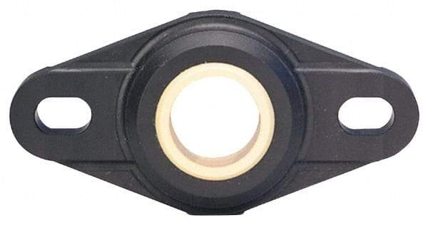 Igus - 6mm ID, 33.8mm OAL2-Bolt Flange Bearing - 112 Lb Dyn Cap, 24" Btw Mnt Hole Ctrs, Thermoplastic - Makers Industrial Supply