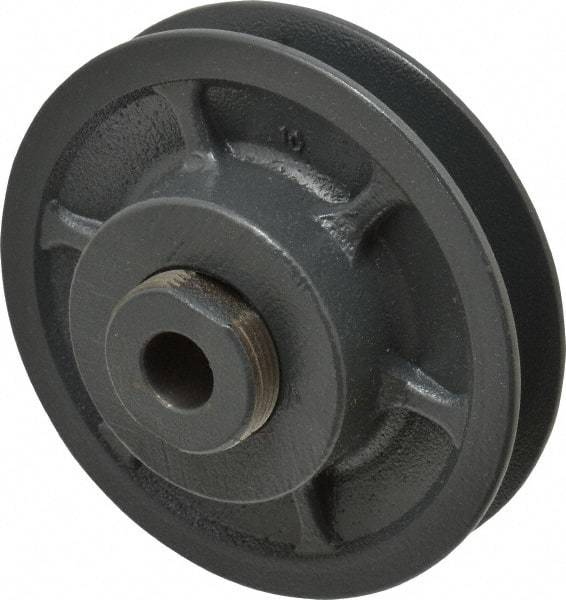 Browning - 1/2" Inside Diam x 3-3/4" Outside Diam, 1 Groove, Variable Pitched Sheave - Belt Sections 3L, 4L, A, 5L & B, 1-7/8" Sheave Thickness, 21/32 to 1-1/32" Face Width - Makers Industrial Supply