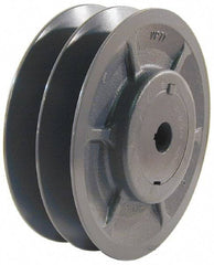 Browning - 5/8" Inside Diam x 3.95" Outside Diam, 2 Groove, Variable Pitched Sheave - Belt Sections 3L, 4L, A, 5L & B, 3" Sheave Thickness, 1-3/8 to 2" Face Width - Makers Industrial Supply