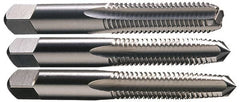 Hertel - #10-24 UNC, 4 Flute, Bottoming, Plug & Taper, Bright Finish, High Speed Steel Tap Set - 2-3/8" OAL, 2B/3B Class of Fit - Makers Industrial Supply