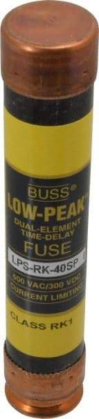 Cooper Bussmann - 300 VDC, 600 VAC, 40 Amp, Time Delay General Purpose Fuse - Fuse Holder Mount, 5-1/2" OAL, 100 at DC, 300 at AC (RMS) kA Rating, 1-1/16" Diam - Makers Industrial Supply