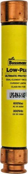 Cooper Bussmann - 300 VDC, 600 VAC, 6.25 Amp, Time Delay General Purpose Fuse - Fuse Holder Mount, 127mm OAL, 100 at DC, 300 at AC (RMS) kA Rating, 13/16" Diam - Makers Industrial Supply