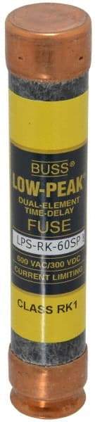 Cooper Bussmann - 300 VDC, 600 VAC, 60 Amp, Time Delay General Purpose Fuse - Fuse Holder Mount, 5-1/2" OAL, 100 at DC, 300 at AC (RMS) kA Rating, 1-1/16" Diam - Makers Industrial Supply