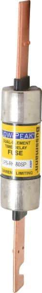 Cooper Bussmann - 300 VDC, 600 VAC, 80 Amp, Time Delay General Purpose Fuse - Bolt-on Mount, 7-7/8" OAL, 100 at DC, 300 at AC (RMS) kA Rating, 1-5/16" Diam - Makers Industrial Supply