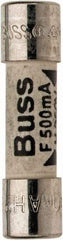 Cooper Bussmann - 250 VAC, 32 VDC, 0.5 Amp, Fast-Acting Miniature Ceramic Fuse - 20mm OAL, 5mm Diam - Makers Industrial Supply