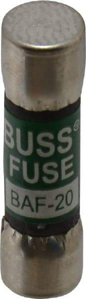 Cooper Bussmann - 250 VAC, 20 Amp, Fast-Acting General Purpose Fuse - Fuse Holder Mount, 1-1/2" OAL, 10 at 125 V kA Rating, 13/32" Diam - Makers Industrial Supply