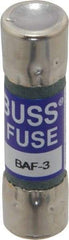 Cooper Bussmann - 250 VAC, 3 Amp, Fast-Acting General Purpose Fuse - Fuse Holder Mount, 1-1/2" OAL, 10 at 125 V kA Rating, 13/32" Diam - Makers Industrial Supply