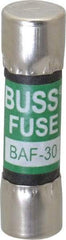 Cooper Bussmann - 250 VAC, 30 Amp, Fast-Acting Supplemental Fuse - Fuse Holder Mount, 1-1/2" OAL, 10 at 125 V kA Rating, 13/32" Diam - Makers Industrial Supply