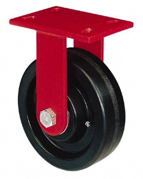 Hamilton - 4" Diam x 2" Wide x 5-5/8" OAH Top Plate Mount Rigid Caster - Polyurethane, 750 Lb Capacity, Precision Sealed Bearing, 4-1/2 x 6-1/2" Plate - Makers Industrial Supply