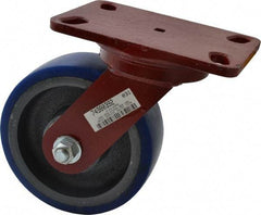 Hamilton - 6" Diam x 2" Wide x 7-3/4" OAH Top Plate Mount Swivel Caster - Polyurethane, 960 Lb Capacity, Precision Sealed Bearing, 4-1/2 x 6-1/2" Plate - Makers Industrial Supply