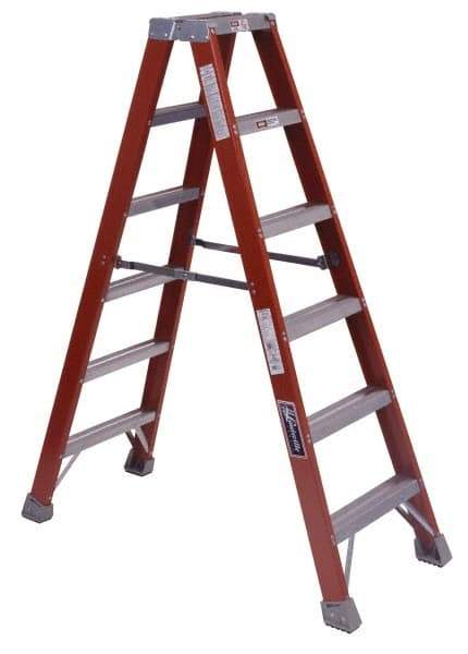 Louisville - 5 Steps, 3' High, Type IA Rating, Fiberglass Step Ladder - 300 Lb Capacity - Makers Industrial Supply