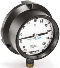 Ashcroft - 4-1/2" Dial, 1/2 Thread, 0-10,000 Scale Range, Pressure Gauge - Makers Industrial Supply