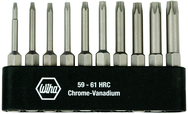 10 Piece - T6; T7; T8; T9; T10; T15; T20; T25; T27; T30 - Torx Aling Power Bit Belt Pack Set with Holder - Makers Industrial Supply