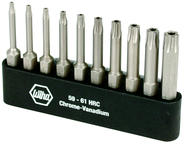 10 Piece - T7s; T8s; T9s; T10s; T15s; T20s; T25s; T27s; T30s; T40s - Security Torx Power Bit Bel Pack Set with Holder - Makers Industrial Supply